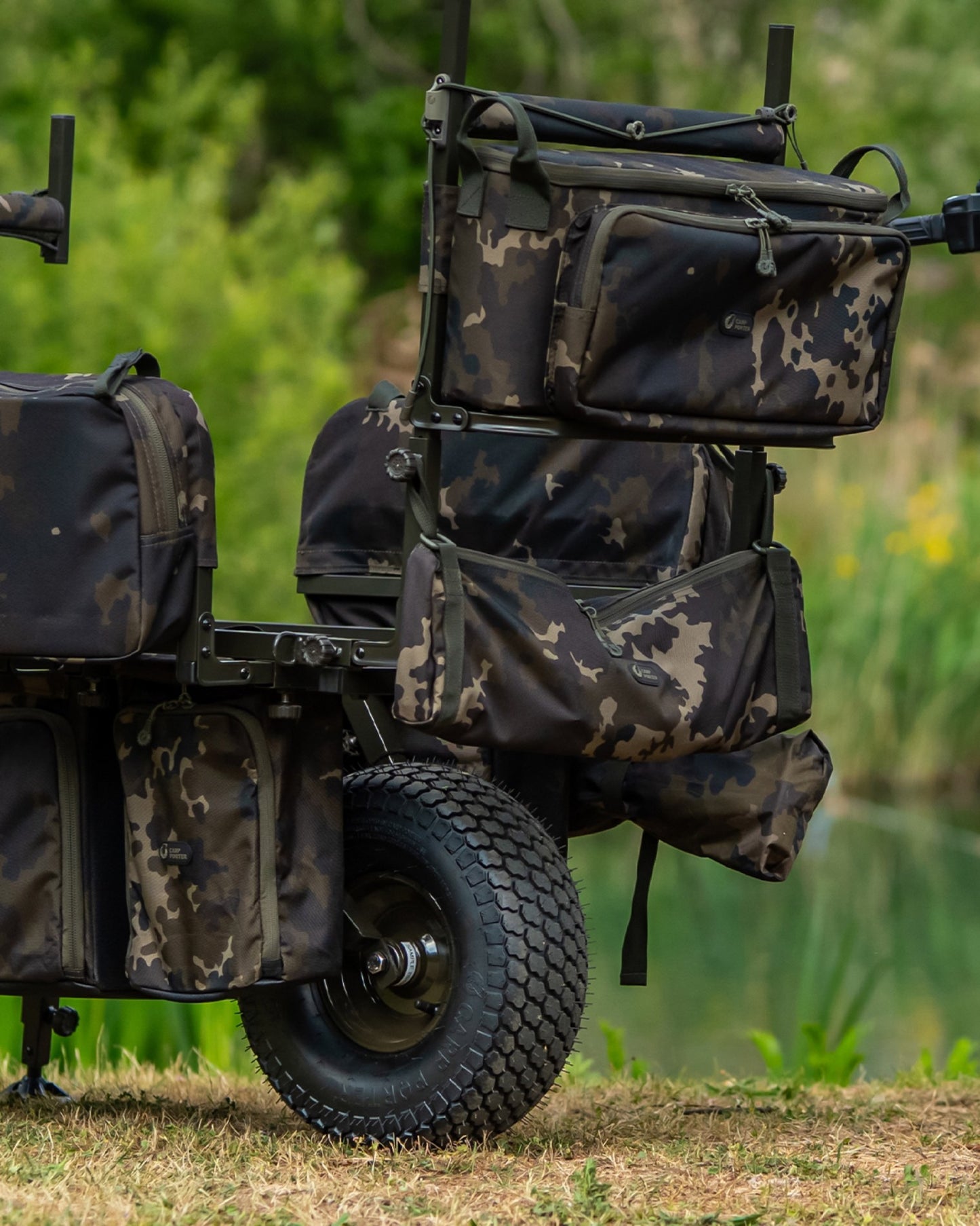 Basic Front Bank Stick Bag Dark Kamo